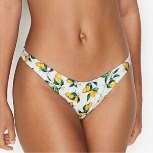 Victoria's Secret White Lemon Print Bikini Bottoms XL NWT